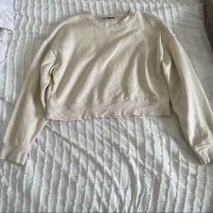 Zara Cream Cropped Sweatshirt